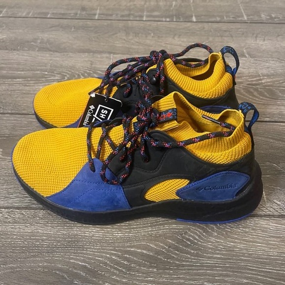 Columbia Other - Columbia Sh/ft OutDry Mid Blue and Yellow Waterproof Outdoor Shoes Men's Size 8